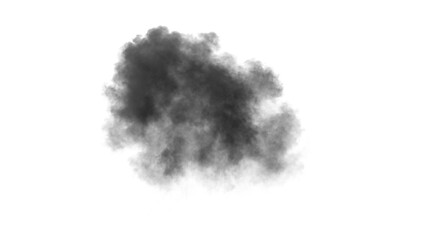 Explosion bomb with fire and smoke, emitting heat and danger, resembling an inferno in the sky on alpha channel