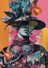 Abstract artistic female collage illustration. Trendy fashion collage - obrazy, fototapety, plakaty