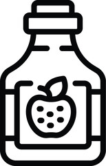 Fizzy cider bottle icon outline vector. Refreshment tangy drink. Apple aromatic beverage