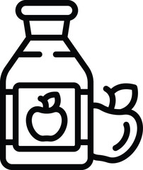 Fermented cider vinegar icon outline vector. Natural apples spirit. Alcoholic tangy drink