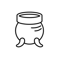 Cauldron outline icons, minimalist vector illustration ,simple transparent graphic element .Isolated on white background