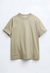 T-shirt in a olive green color mock up isolated on white background