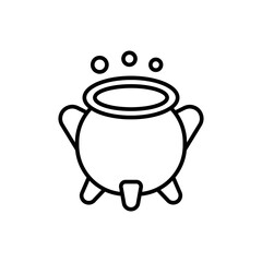 Cauldron outline icons, minimalist vector illustration ,simple transparent graphic element .Isolated on white background