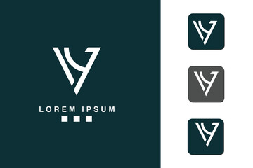 YV, VY, Y, V, Abstract Letters Logo Monogram