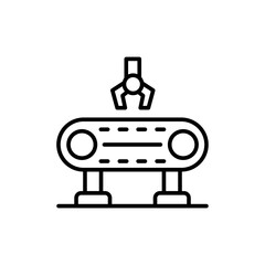 Conveyor outline icons, minimalist vector illustration ,simple transparent graphic element .Isolated on white background