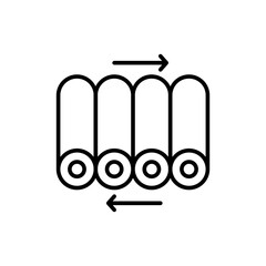 Conveyor outline icons, minimalist vector illustration ,simple transparent graphic element .Isolated on white background
