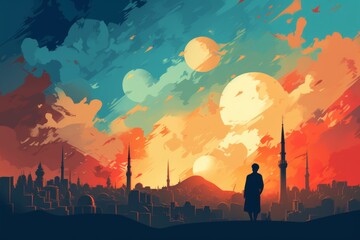 abstract background for Evacuation Day Syria