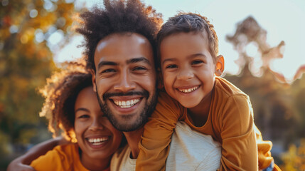 Happy family having fun