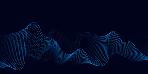abstract technology communication concept vector background. blue vector abstract banner with shape shiny lines with Technology grid wave decorative background for advertising banner.