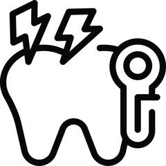 Toothache icon outline vector. Dental pain. Oral teeth problem