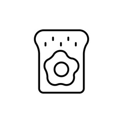 Egg sandwich outline icons, minimalist vector illustration ,simple transparent graphic element .Isolated on white background