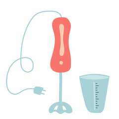 immersion blender. Small household kitchen electrical appliances. Clip art
