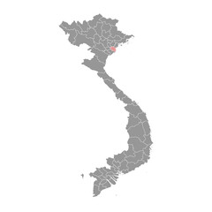 Thai Binh province map, administrative division of Vietnam. Vector illustration.