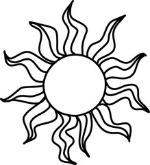 Sun drawing icon. Hand drawn set