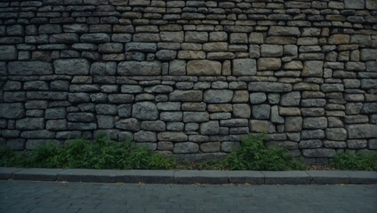 Fototapeta premium An old stone wall in the city