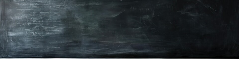 Chalk rubbed out on blackboard background, panoramic banner - obrazy, fototapety, plakaty