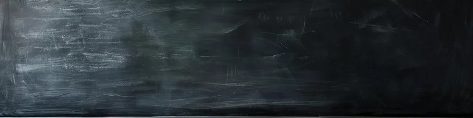 Foto op Plexiglas Chalk rubbed out on blackboard background, panoramic banner © Dzmitry