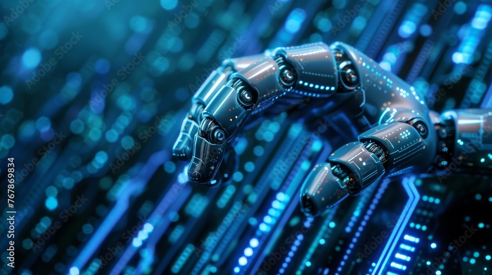 Fototapete conceptual image of futuristic business process automation technology.