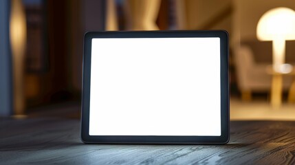 The white screen on the digital tablet is blank for modern drawing