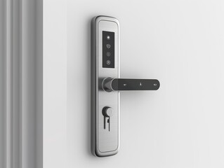 Electronic fingerprint password lock door handle, fully functional, extended panel, aluminum alloy material
