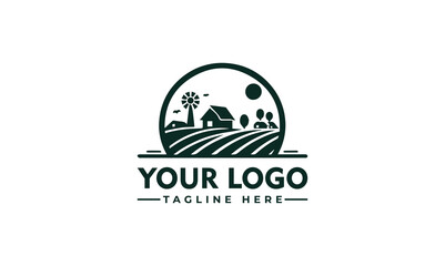 Simple Farmer Logo - Silhouette Style for Farming or Agriculture Business - obrazy, fototapety, plakaty