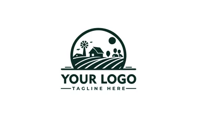 Fotobehang Simple Farmer Logo - Silhouette Style for Farming or Agriculture Business © syahed