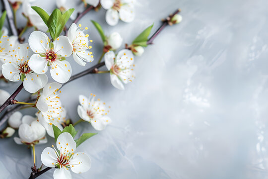 cherry blossom on grey background