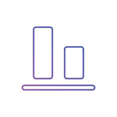 Gradient Color Bottom Alignment vector icon