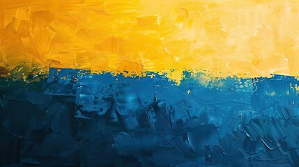 Brushstrokes of yellow and blue, reminiscent of the Ukrainian flag