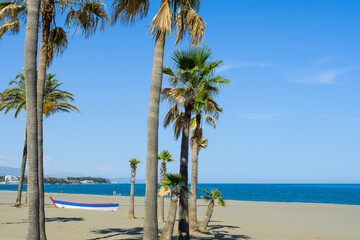 Playa de la Rada, Estepona, Andalusia, Spain, Europe - obrazy, fototapety, plakaty