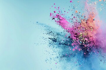 Rainbow Explosion: Bold and Bright Powder Splash Setting the Stage for Your Text