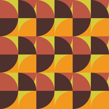  Typical style of the 60s and 70s..Seamless graphic pattern. Geometric textures with abstract motifs. Endless vintage background. Use on pattern fillings, wallpaper, textiles, wrapping paper, etc.