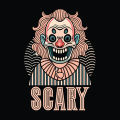 clown scary t shirt design