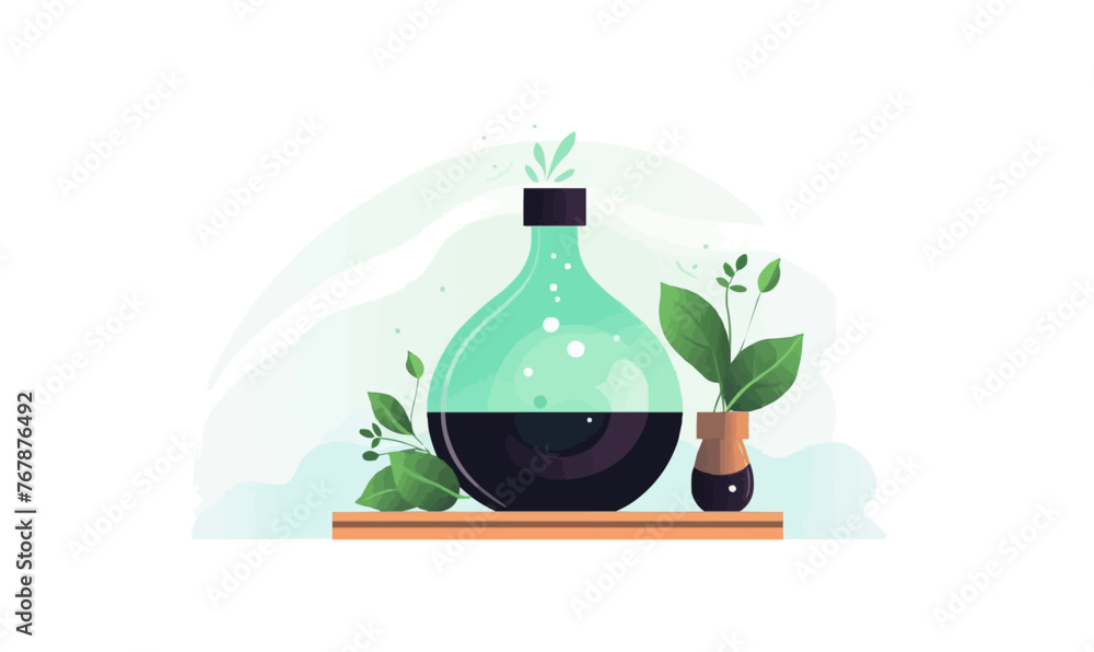 Poster essential oils and diffuser vector flat isolated vector style illustration