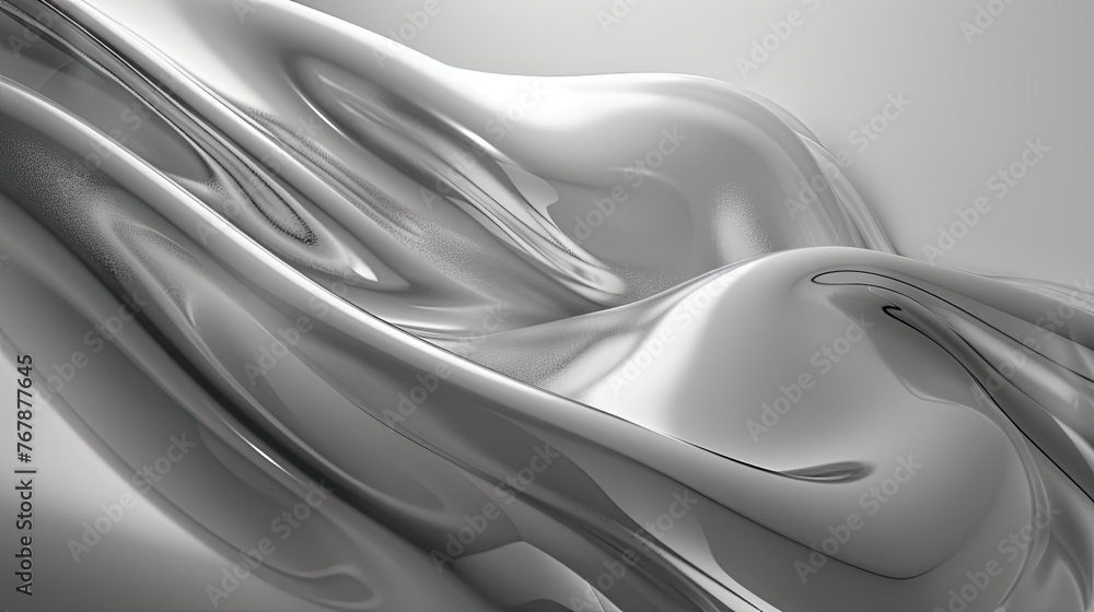 Aufkleber minimal abstract white background with smooth curve, flowing satin waves for backdrop design for pro