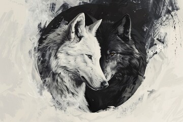 a black and white wolf