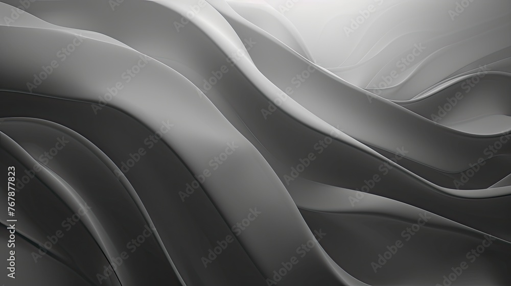 Aufkleber minimal abstract white background with smooth curve, flowing satin waves for backdrop design for pro