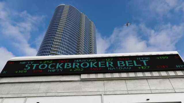 written on StockBROKER BELT written on Stock Market Board