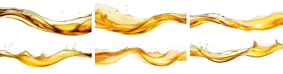 Set of golden oil splashes cut out