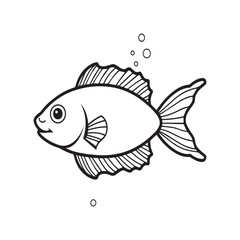 Fish coloring pages. Fishes outline vector for coloring book
