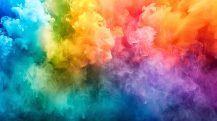 Fototapeta na wymiar A vivid display of multicolored smoke creating a mesmerizing abstract background with vibrant hues.