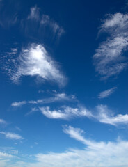 Fototapeta na wymiar White fluffy clouds in the blue sky.