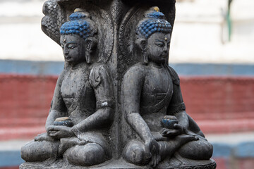 Kathmandu, Nepal- April 20,2023 : Buddhist temple architecture.