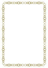 Vintage gold frame with decorative elements in Art Nouveau style. Title page, cover. Version No. 11. Vector illustration