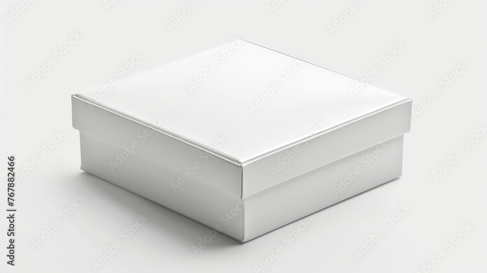 Poster Close-up of a white box with a clipping path on a white background