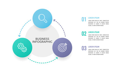Triangle process circle infographic template. Business presentation. Vector illustration.