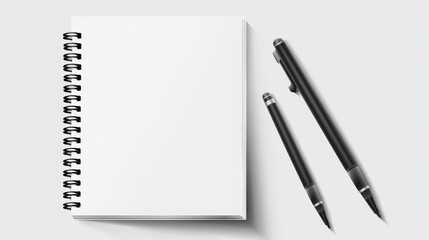 Isolated on white is a blank realistic spiral notebook - obrazy, fototapety, plakaty