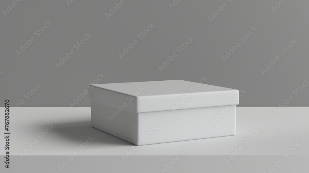 Poster the white box is a high resolution 3d illustration with clipping paths.