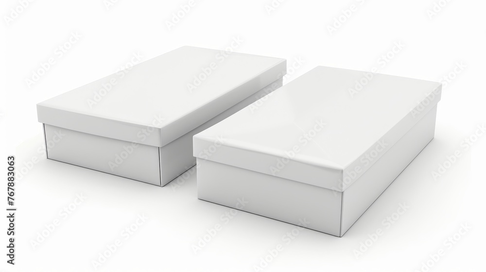 Poster a blank box set isolated on white. a 3d illustration of a blank box set.