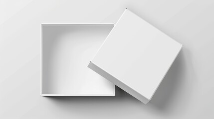 Three-dimensional mockup of a white matchbox container box package. Modern isolated empty cardboard box on a transparent background.